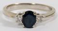 14KT WHITE GOLD SAPPHIRE AND DIAMOND RING
