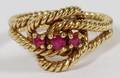 18KT YELLOW GOLD AND RUBY RING SIZE 6