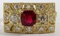 131CT NATURAL RED RUBY  DIAMOND RING GIA SIZE 7