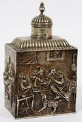 DUTCH SILVER TEA CADDY EARLY 20TH C
