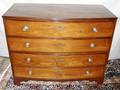 091046 MAHOGANY BOW FRONT DESKCHEST OF DRAWERS