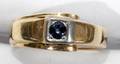 091070 14K YELLOW GOLD  BLUE SAPPHIRE MANS RING