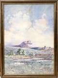 091095 EDGAR SAMUEL PAXSON GOUACHE LANDSCAPE W BUTTE
