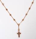 DIAMONDS  14KT ROSE GOLD YARD STYLE CROSS NECKLACE