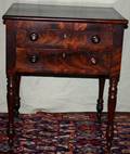 101137 MAHOGANY TWODRAWER STAND WITH WOOD PULLS