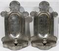 101112 CONTINENTAL PEWTER WALL SCONCES WTOUCH MARKS