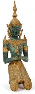 TAIWANESE BRONZE  GILT FIGURE OF TEPPANOM