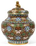 CHINESE CLOISONEE ENAMELED COVERED JAR