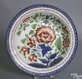 Gaudy Dutch carnation pattern soup bowl 19th c