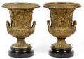 PATINATED BRONZE CAMPAGNAFORM URNS LATE 19TH C