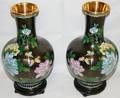 100124 CLOISONN VASES PAIR H14