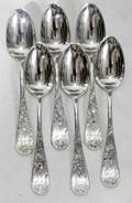 091193 TOWLE CLOVER STERLING SILVER TEASPOONS 1887
