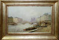082075 MORGAN OIL ON CANVAS HARBOR SCENE