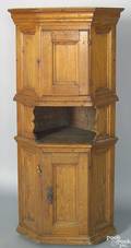 Northern European Continental pine hanging corner cupboard late 18th c