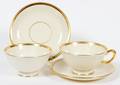 LENOX TUXEDO PORCELAIN CUPS  SAUCERS TWELVE SETS