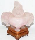 021198 CHINESE ROSE QUARTZ COVERED URN H 6 W 7