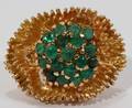021184 14KT YELLOW GOLD RING WITH EMERALDS