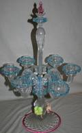 101213 VENETIAN GLASS FIVELIGHT CANDELABRUM H 22