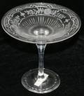 101197 LIBBEY ETCHED GLASS COMPOTE EARLY 20TH C
