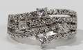 101205 ART DECO STYLE 14KT WHITE GOLD  DIAMOND RING