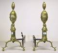 Pair of Federal style brass andirons