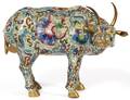 CHINESE CLOISONN BULL
