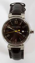 LOUIS VUITTON TAMBOUR DIAMONDS LARGE QUARTZ WATCH