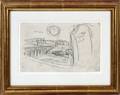 ATTRIBUTED TO OSCAR F BLUEMNER PENCIL DRAWING