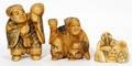 021234 JAPANESE IVORY FIGURAL NETSUKE 3 SIGNED
