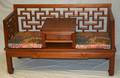 021217 ORIENTAL WOOD TEA BENCH H 31 W 50 D 21