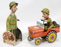 010141 TIN TOY GI JOE JEEP  K9 PUPS C1940S TWO