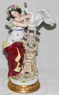 101224 GERMAN PORCELAIN FIGURE LEDA  THE SWAN