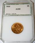 100199 US LIBERTY 500 GOLD COIN AU58 1900