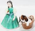 100190 ROYAL DOULTON FRANCINE  DOG IN BASKET