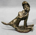 082150 RI WINSHUS BRONZE GOLD PATINA SCULPTURE PALS