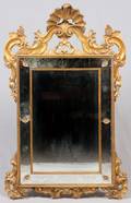 ITALIAN CARVED  GILT WOOD MIRROR EARLY 20TH C
