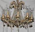 10 LIGHT CRYSTAL CHANDELIER C1950