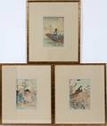 JAPANESE WOODBLOCK PRINTS 3 PIECES