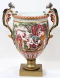 CAPO DI MONTE PORCELAIN URN 19TH CENTURY