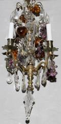 CZECHOSLOVAKIAN BRASS  CRYSTAL CHANDELIER