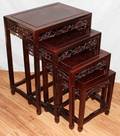 010168 CHINESE ROSEWOOD NESTING TABLES FOUR