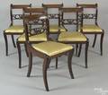 Set of six New England classical mahogany dining chairs ca 1835