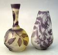 Two Galle cameo glass vases