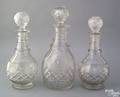 Pair of Pittsburgh Pennsylvania Bakewell  Pears Co clear glass decanters