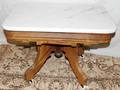 091318 EASTLAKE WALNUT  MARBLE TOP TABLE C1870