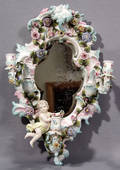 082195 MEISSEN STYLE PORCELAIN MIRROR