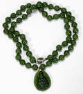 082174 TAIWAN GREEN JADE NECKLACE W PENDANT