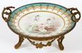 FRENCH PORCELAIN  METAL MOUNTED COMPOTE C 1900