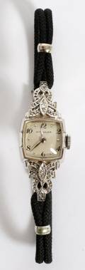 WITTNAUER 14KT WHITE GOLD  DIAMOND LADIES WATCH