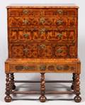 WILLIAM  MARY BURL WALNUT HIGHBOY C 1690